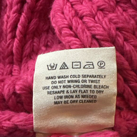 Anthropologie Moth Medium Pink Cardigan Open Front Chunky Knit Girly Bright - Picture 10 of 10